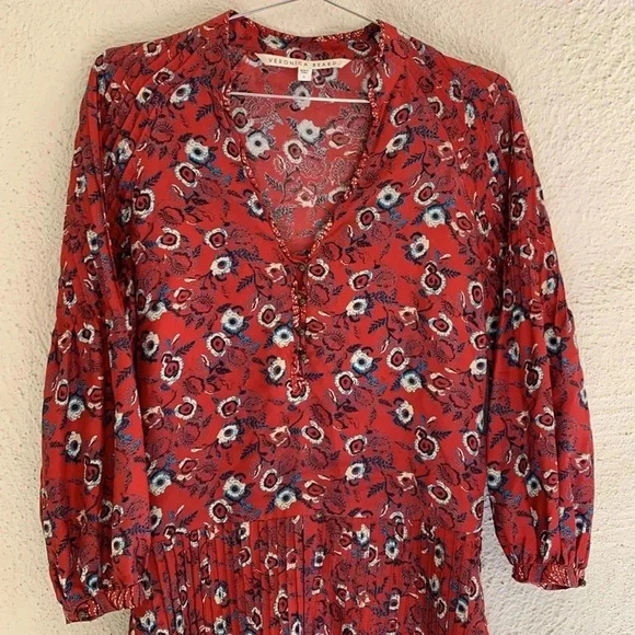 Veronica Beard Palmetto Pintuck Boho Dress Size 2 - Picture 4 of 9